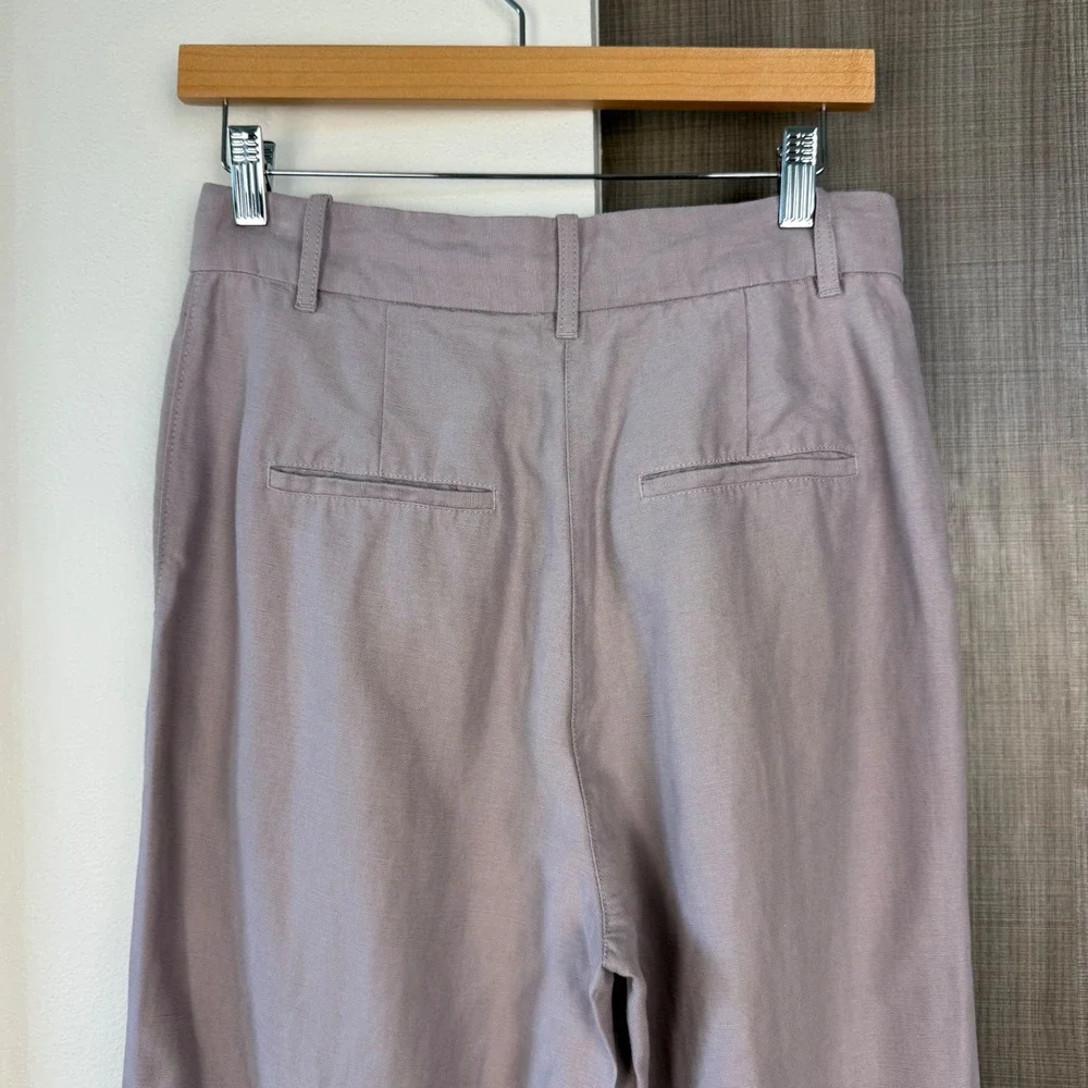 Aritzia Wilfred The Effortless Pants Linen Blend Trouser Cloudy Lilac Size 8